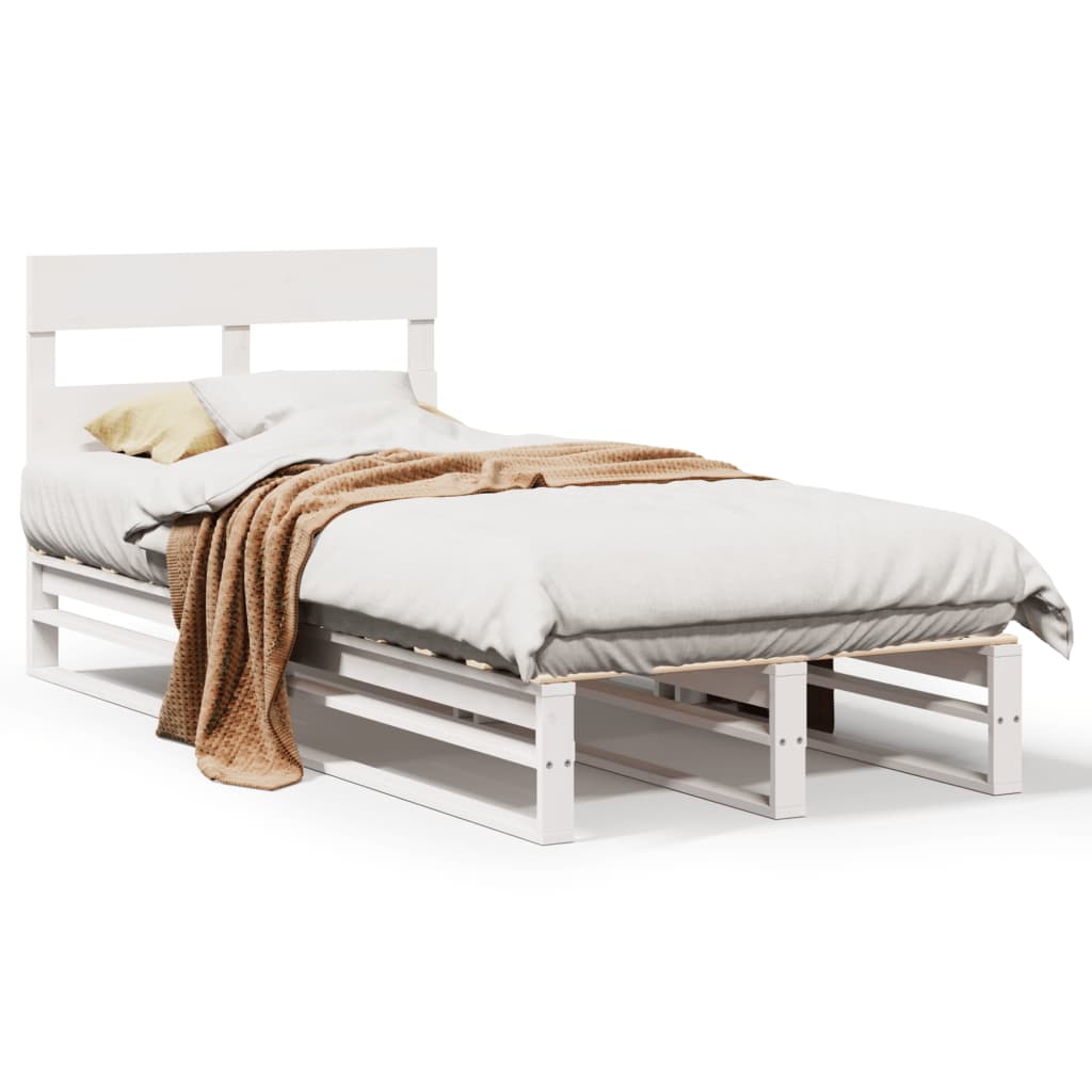 Bedframe zonder matras massief grenenhout wit 90x190 cm is nu te koop bij PeponiXL, paradijselijk wonen!