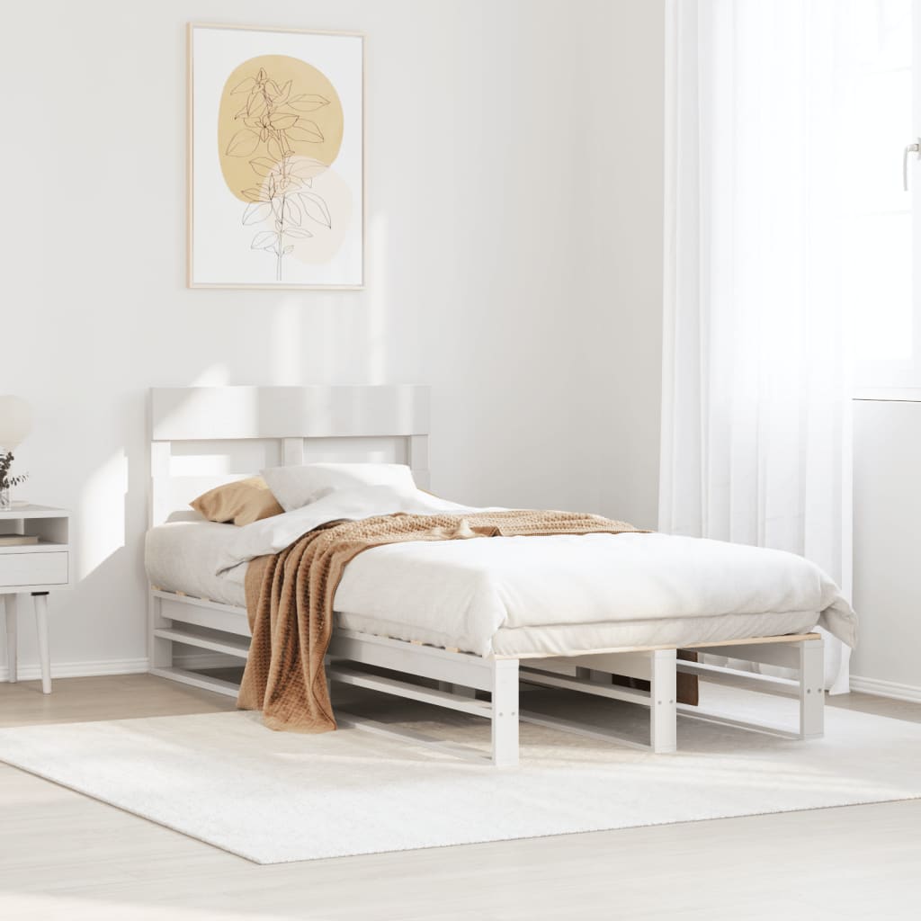 Bedframe zonder matras massief grenenhout wit 90x190 cm is nu te koop bij PeponiXL, paradijselijk wonen!