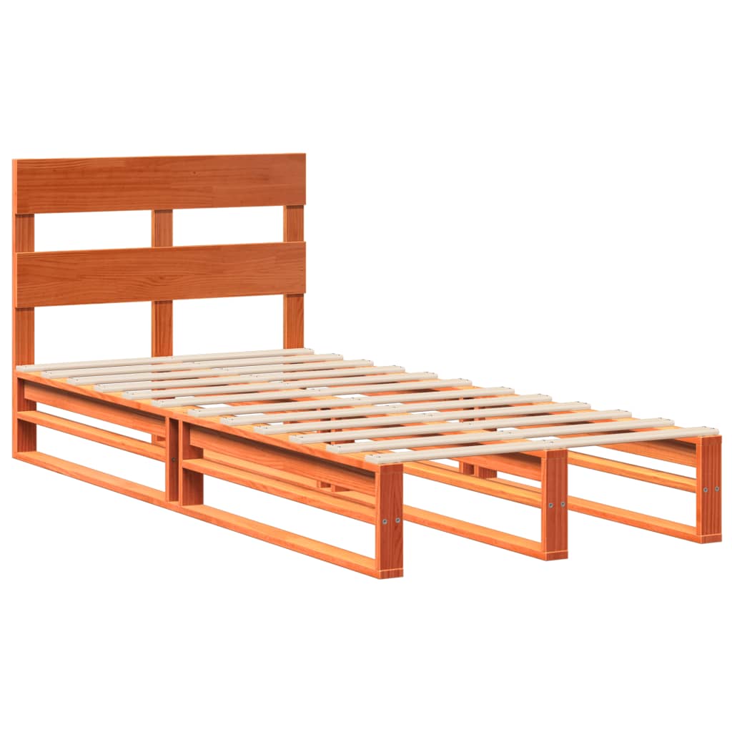 Bedframe zonder matras massief grenenhout wasbruin 90x190 cm is nu te koop bij PeponiXL, paradijselijk wonen!