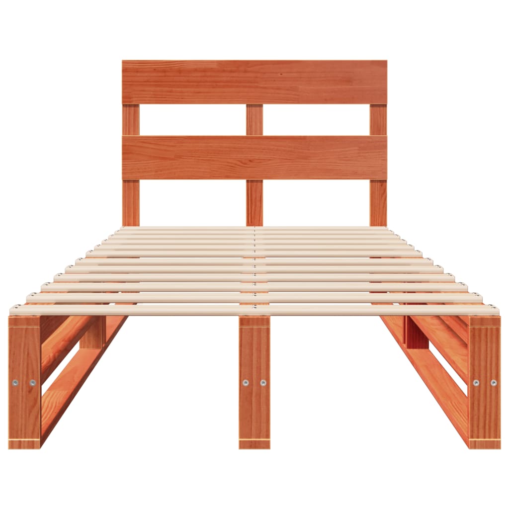 Bedframe zonder matras massief grenenhout wasbruin 90x190 cm is nu te koop bij PeponiXL, paradijselijk wonen!