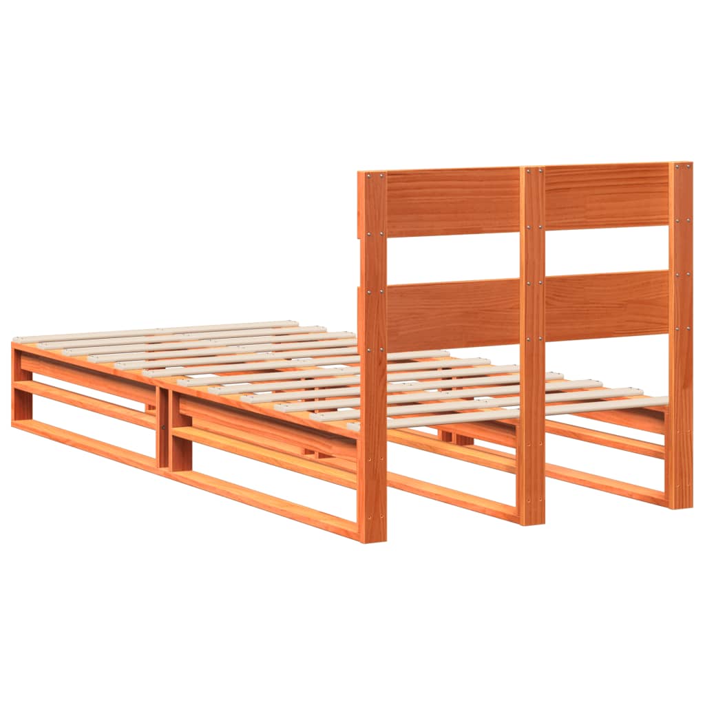 Bedframe zonder matras massief grenenhout wasbruin 90x190 cm is nu te koop bij PeponiXL, paradijselijk wonen!