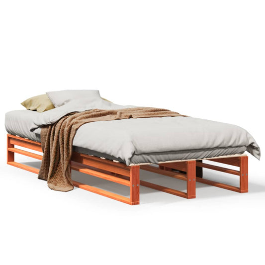Bedframe zonder matras massief grenenhout wasbruin 90x200 cm is nu te koop bij PeponiXL, paradijselijk wonen!