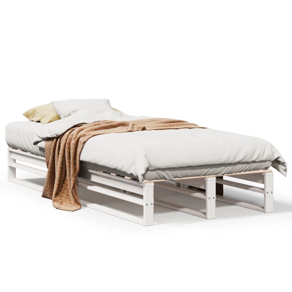 Bedframe zonder matras massief grenenhout wit 140x200 cm is nu te koop bij PeponiXL, paradijselijk wonen!