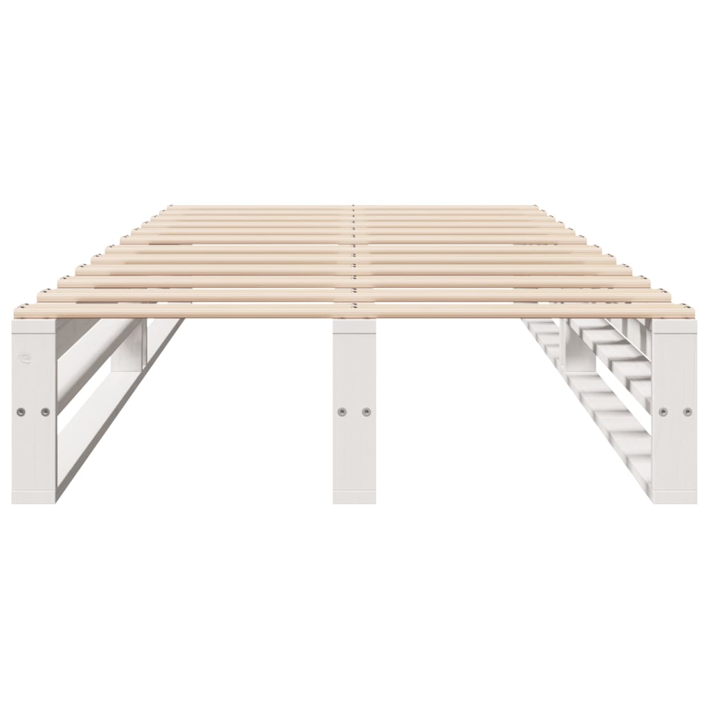 Bedframe zonder matras massief grenenhout wit 140x200 cm is nu te koop bij PeponiXL, paradijselijk wonen!