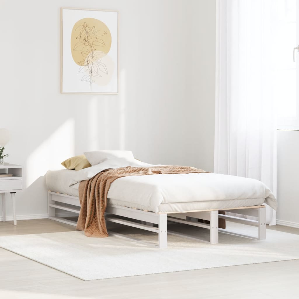 Bedframe zonder matras massief grenenhout wit 140x200 cm is nu te koop bij PeponiXL, paradijselijk wonen!