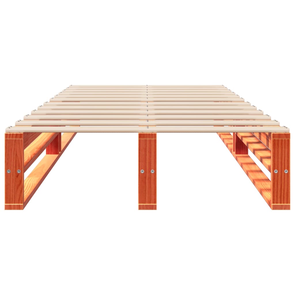 Bedframe zonder matras massief grenenhout wasbruin 100x200 cm is nu te koop bij PeponiXL, paradijselijk wonen!
