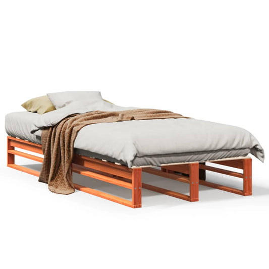 Bedframe zonder matras massief grenenhout wasbruin 90x190 cm is nu te koop bij PeponiXL, paradijselijk wonen!