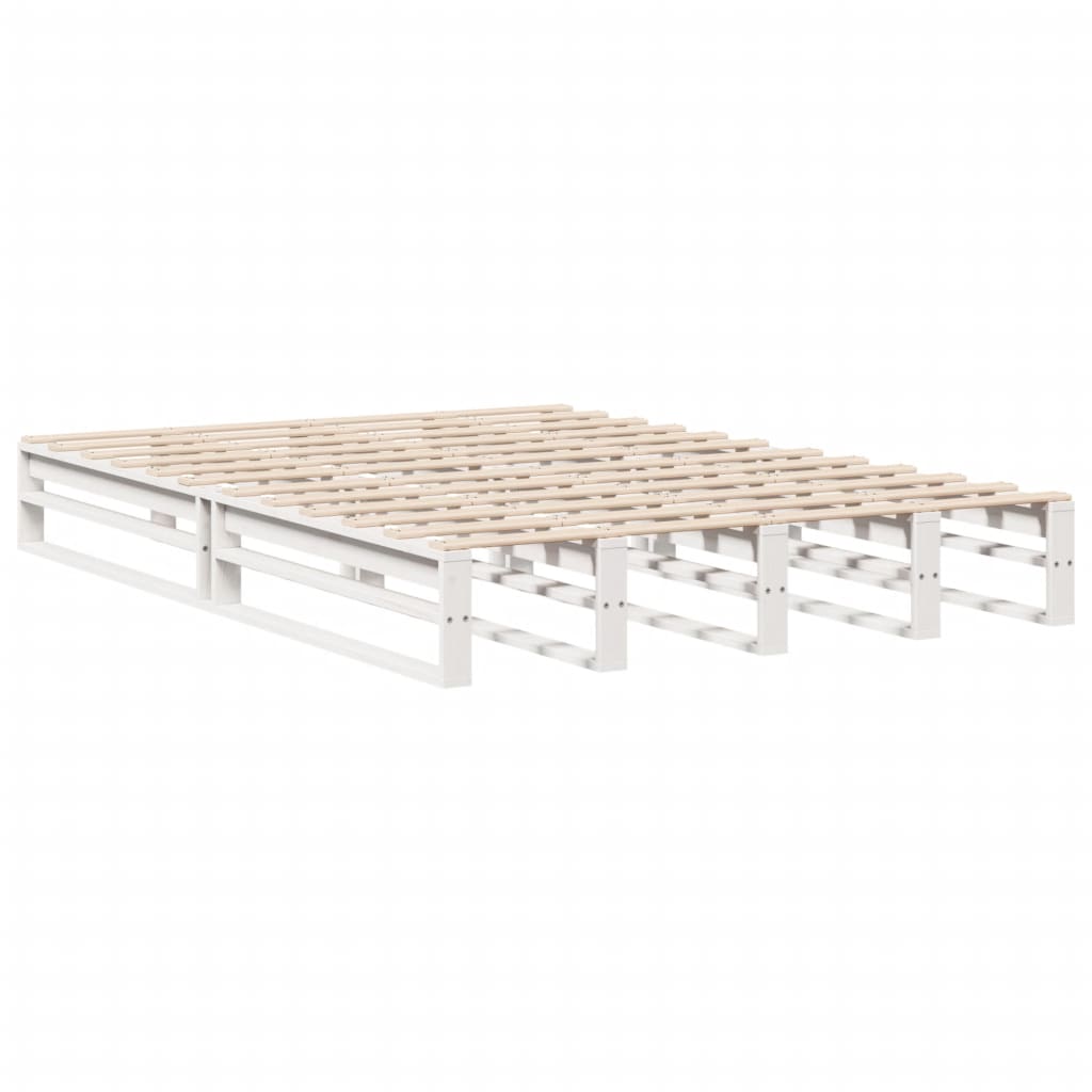Bedframe zonder matras massief grenenhout wit 120x190 cm is nu te koop bij PeponiXL, paradijselijk wonen!