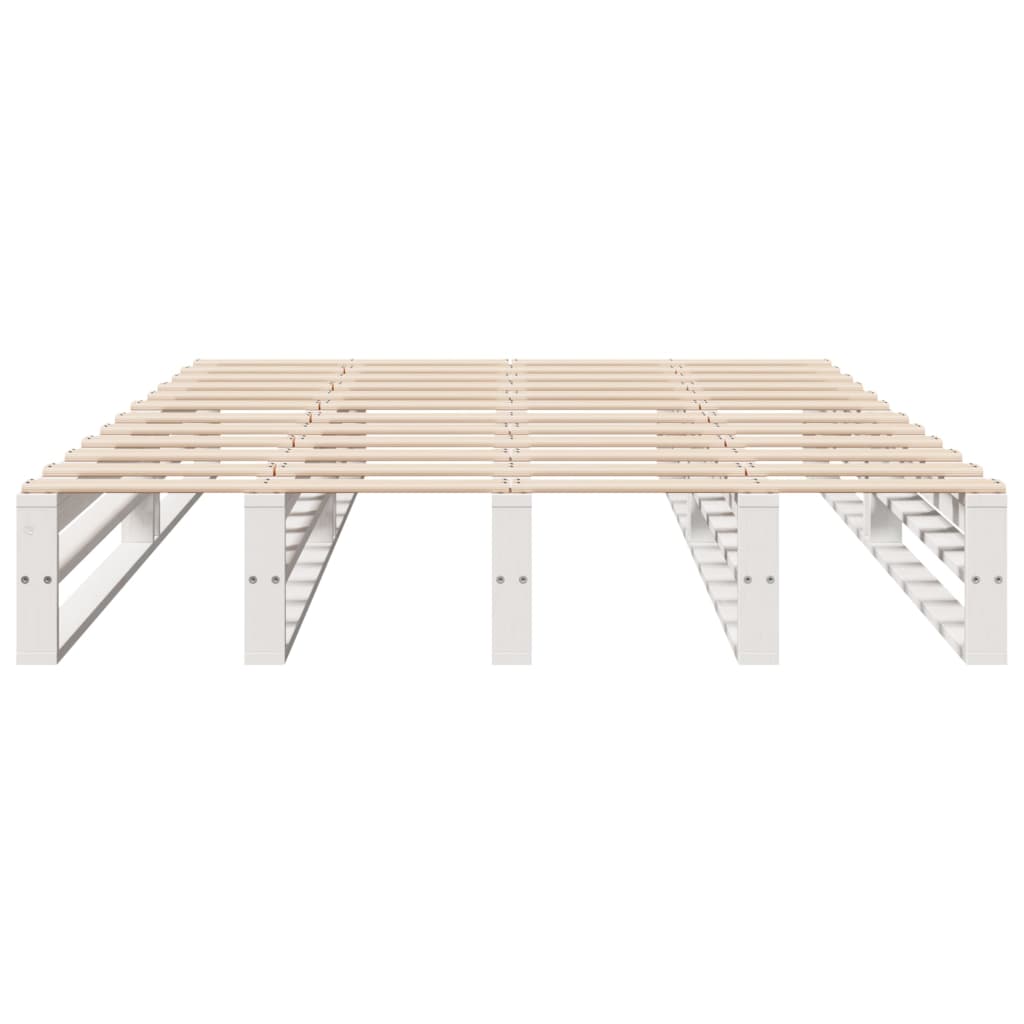 Bedframe zonder matras massief grenenhout wit 120x190 cm is nu te koop bij PeponiXL, paradijselijk wonen!