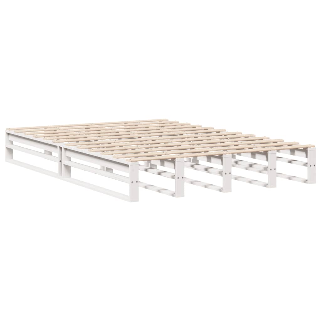 Bedframe zonder matras massief grenenhout wit 120x190 cm is nu te koop bij PeponiXL, paradijselijk wonen!