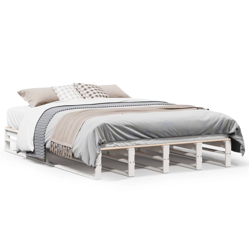 Bedframe zonder matras massief grenenhout wit 120x190 cm is nu te koop bij PeponiXL, paradijselijk wonen!