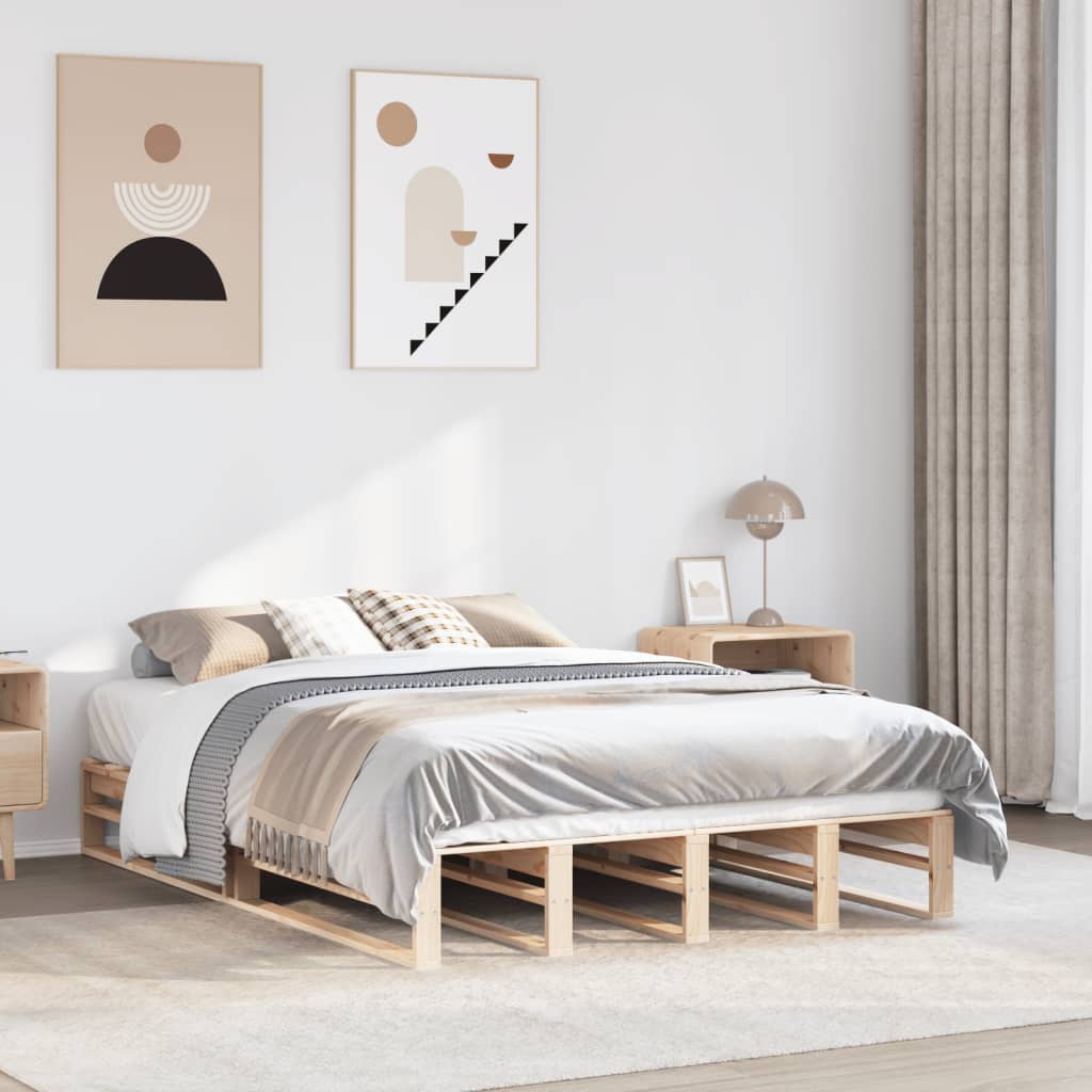 Bedframe zonder matras massief grenenhout 140x190 cm is nu te koop bij PeponiXL, paradijselijk wonen!
