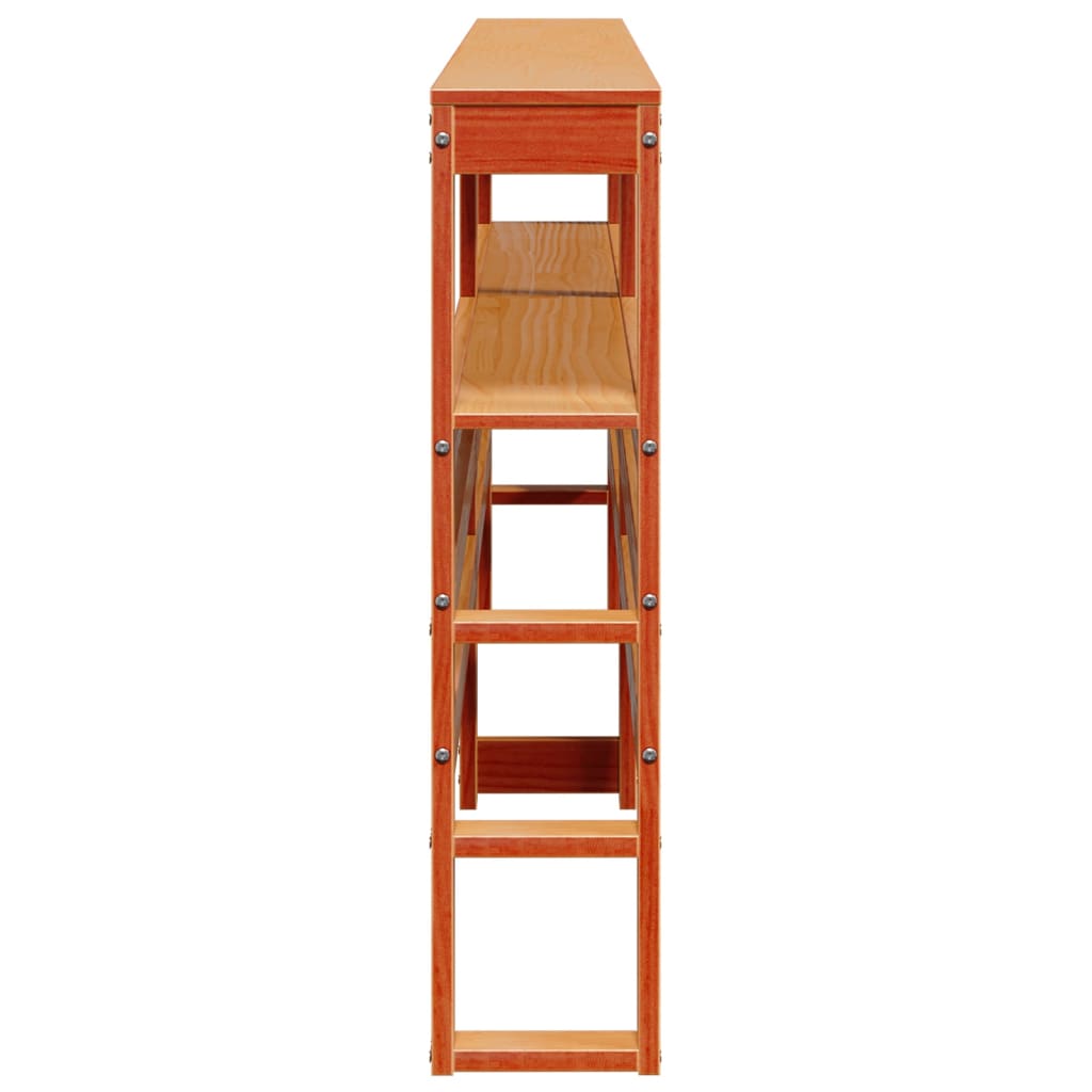 Hoofdbord met schappen 180 cm massief grenenhout wasbruin is nu te koop bij PeponiXL, paradijselijk wonen!