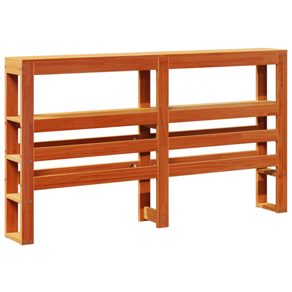 Hoofdbord met schappen 150 cm massief grenenhout wasbruin is nu te koop bij PeponiXL, paradijselijk wonen!