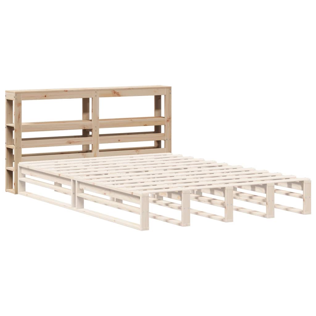 Hoofdbord met schappen 140 cm massief grenenhout is nu te koop bij PeponiXL, paradijselijk wonen!