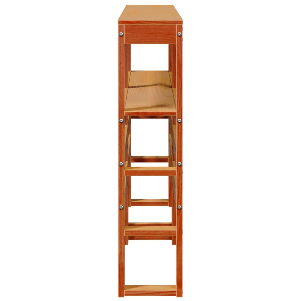 Hoofdbord met schappen 140 cm massief grenenhout wasbruin is nu te koop bij PeponiXL, paradijselijk wonen!