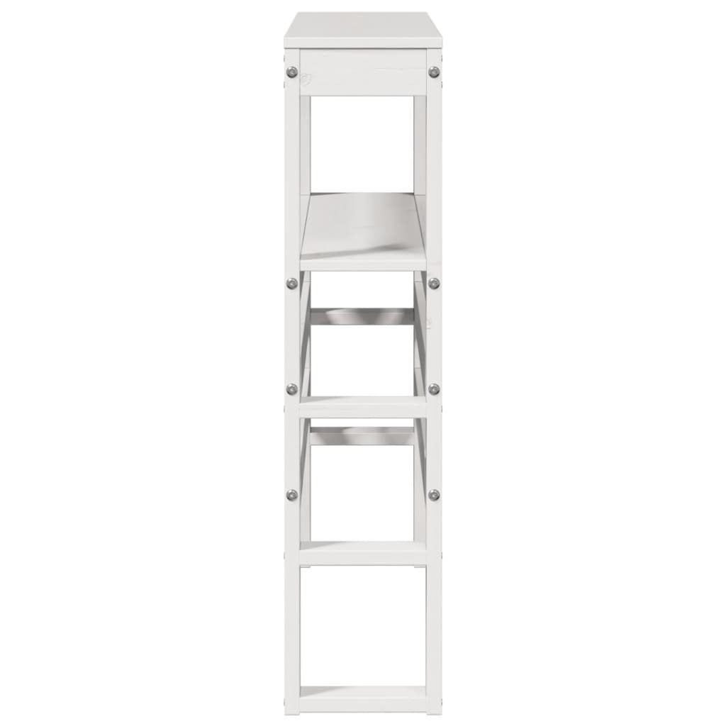 Hoofdbord met schappen 90 cm massief grenenhout wit is nu te koop bij PeponiXL, paradijselijk wonen!
