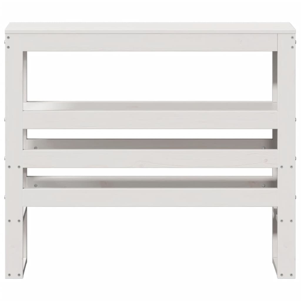 Hoofdbord met schappen 75 cm massief grenenhout wit is nu te koop bij PeponiXL, paradijselijk wonen!