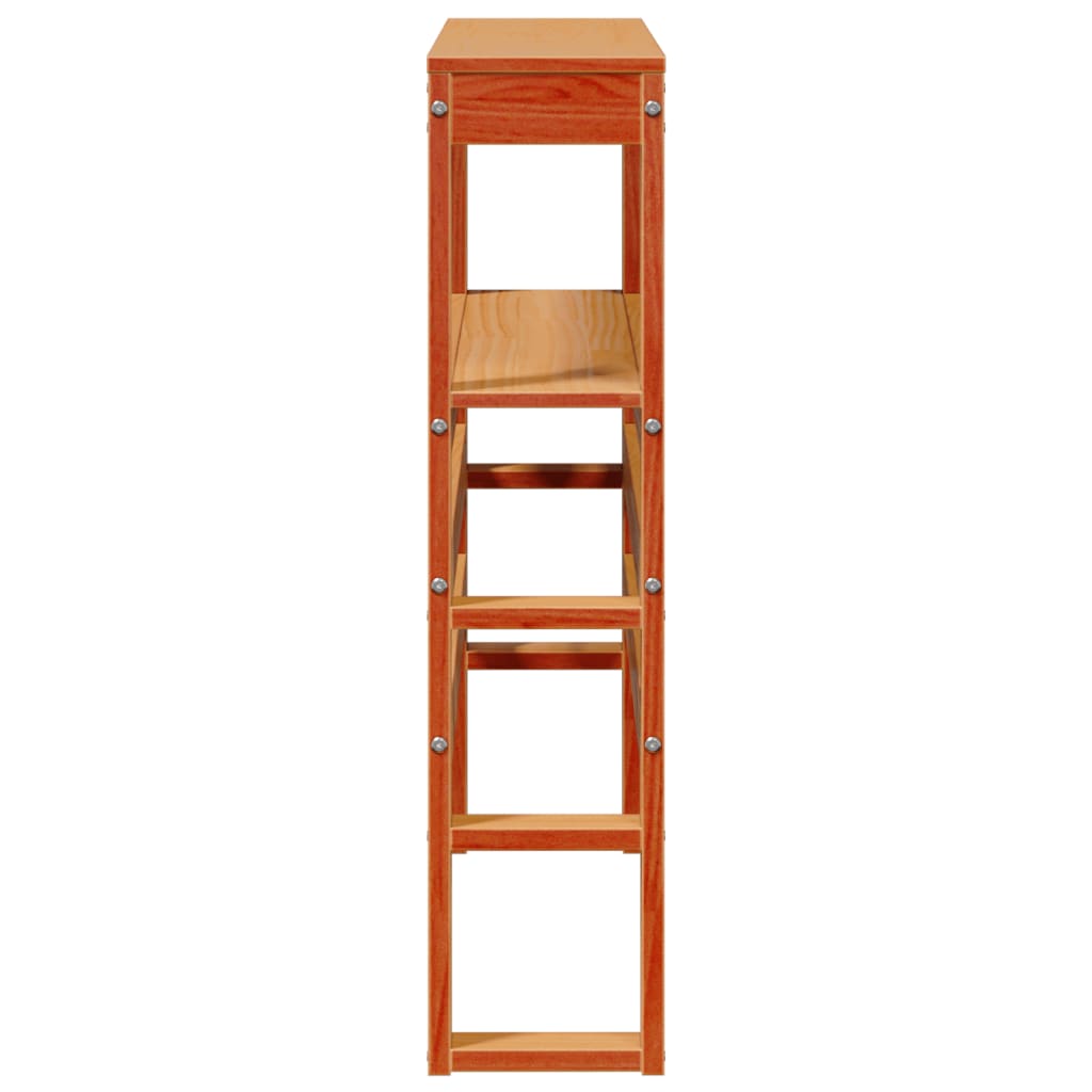 Hoofdbord met schappen 75 cm massief grenenhout wasbruin is nu te koop bij PeponiXL, paradijselijk wonen!