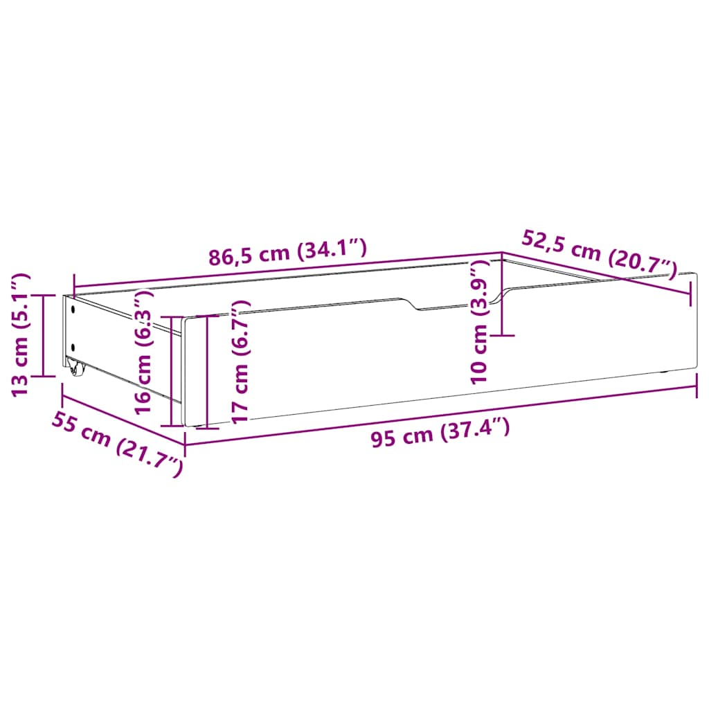 Bedlades 2 st 95x55x17 cm massief grenenhout is nu te koop bij PeponiXL, paradijselijk wonen!