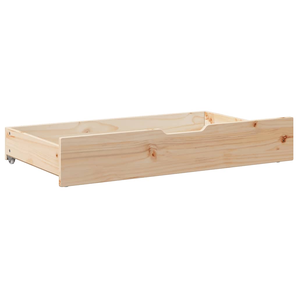 Bedlades 2 st met wieltjes 90x55x17 cm massief grenenhout is nu te koop bij PeponiXL, paradijselijk wonen!