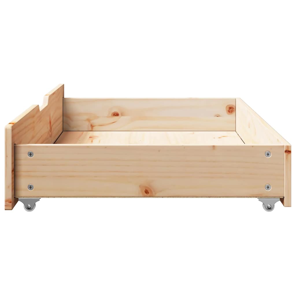Bedlades 2 st met wieltjes 90x55x17 cm massief grenenhout is nu te koop bij PeponiXL, paradijselijk wonen!