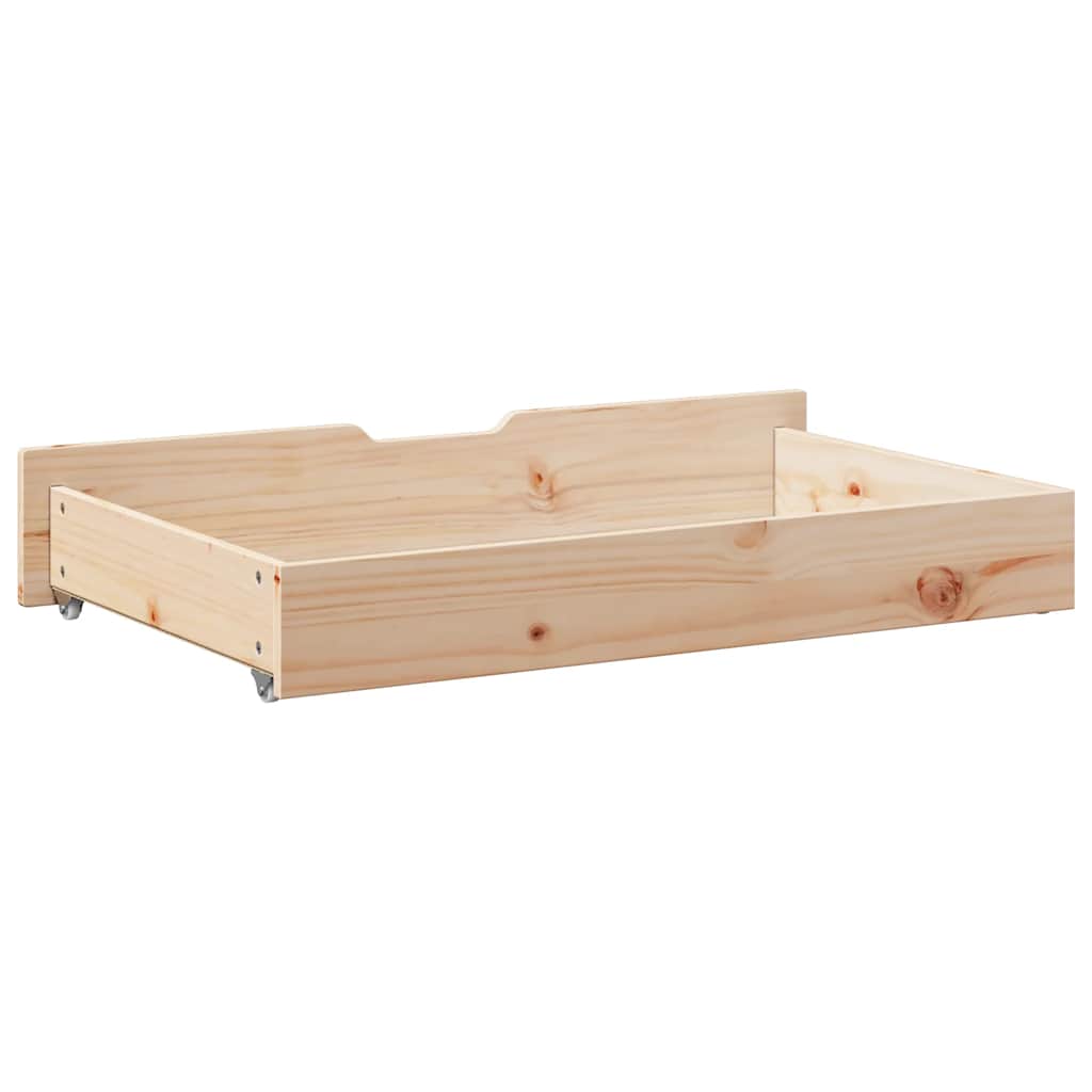 Bedlades 2 st met wieltjes 90x55x17 cm massief grenenhout is nu te koop bij PeponiXL, paradijselijk wonen!