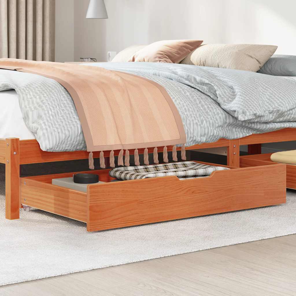 Bedlades 2 st 90x55x17 massief grenenhout wasbruin is nu te koop bij PeponiXL, paradijselijk wonen!