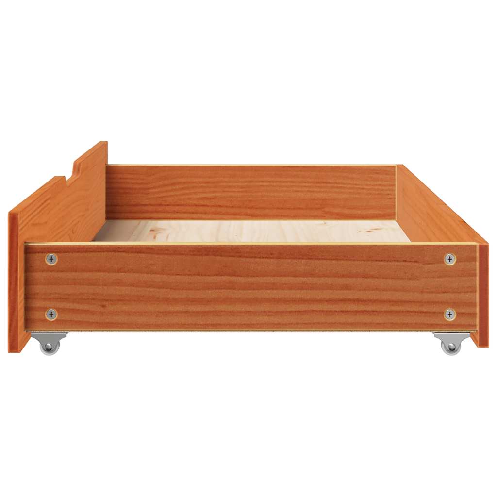 Bedlades 2 st 90x55x17 massief grenenhout wasbruin is nu te koop bij PeponiXL, paradijselijk wonen!