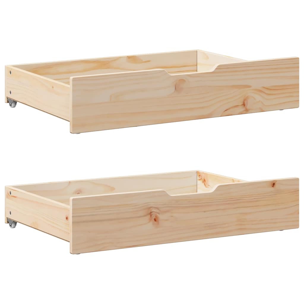 Bedlades 2 st met wieltjes 85x55x17 cm massief grenenhout is nu te koop bij PeponiXL, paradijselijk wonen!