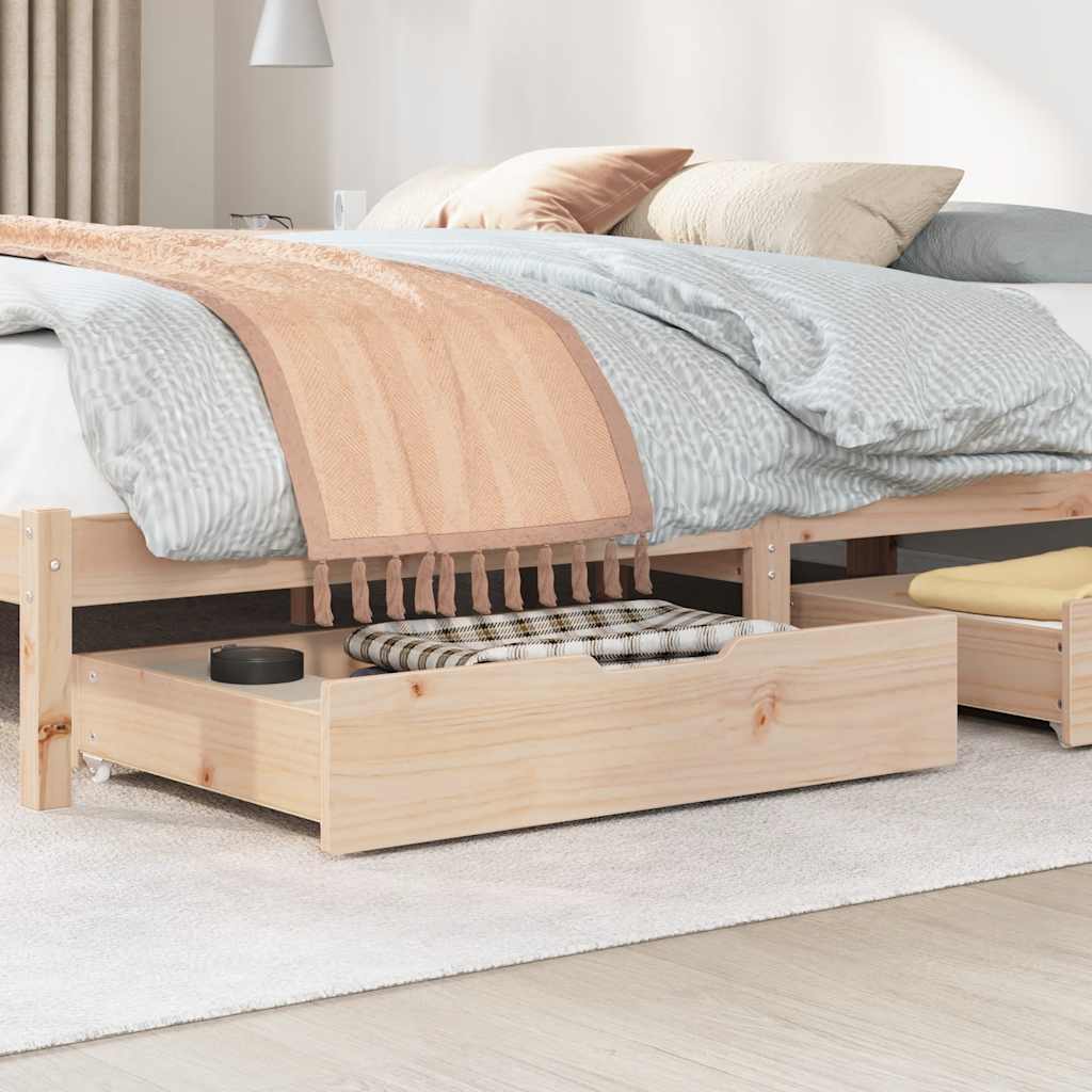 Bedlades 2 st met wieltjes 85x55x17 cm massief grenenhout is nu te koop bij PeponiXL, paradijselijk wonen!
