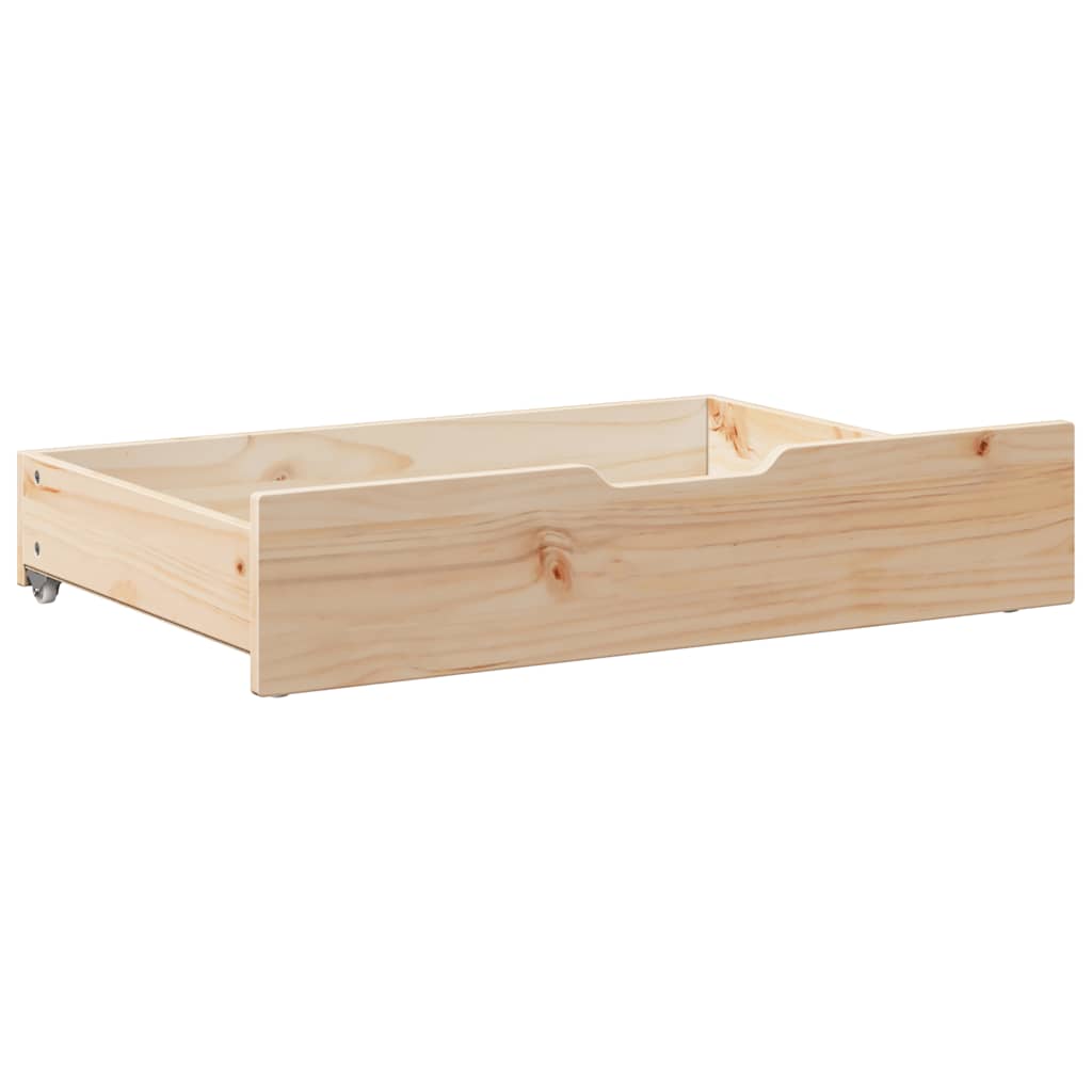 Bedlades 2 st met wieltjes 85x55x17 cm massief grenenhout is nu te koop bij PeponiXL, paradijselijk wonen!