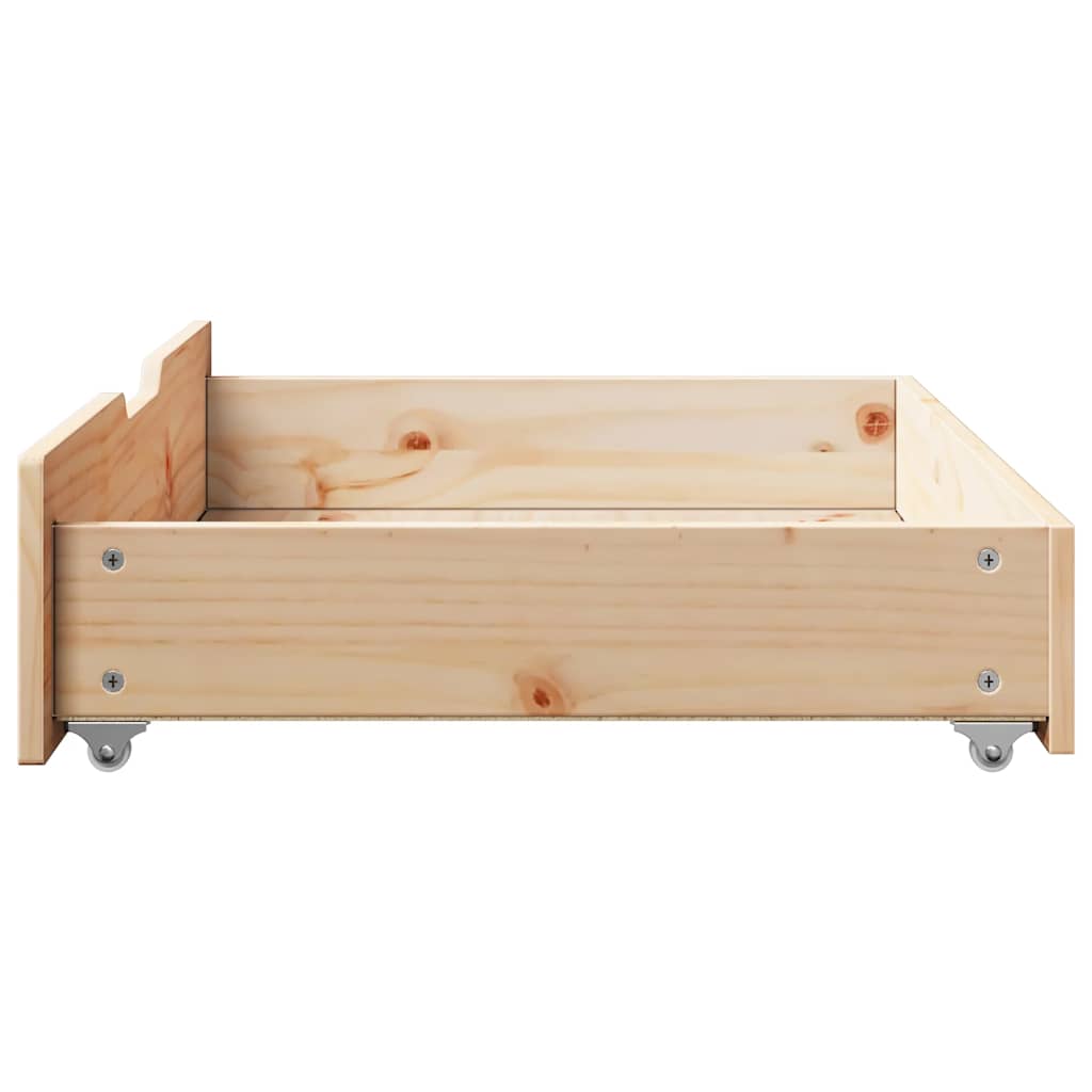 Bedlades 2 st met wieltjes 85x55x17 cm massief grenenhout is nu te koop bij PeponiXL, paradijselijk wonen!