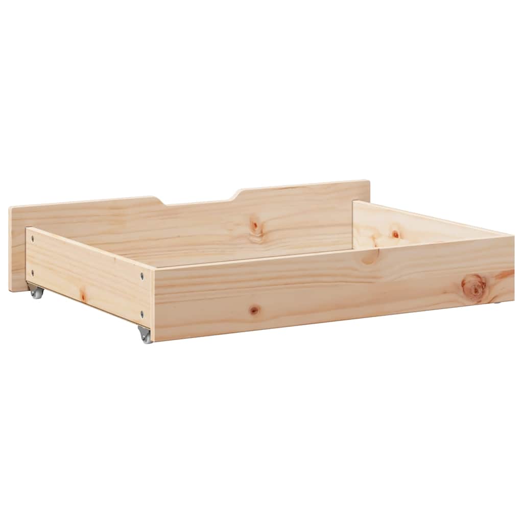 Bedlades 2 st met wieltjes 85x55x17 cm massief grenenhout is nu te koop bij PeponiXL, paradijselijk wonen!