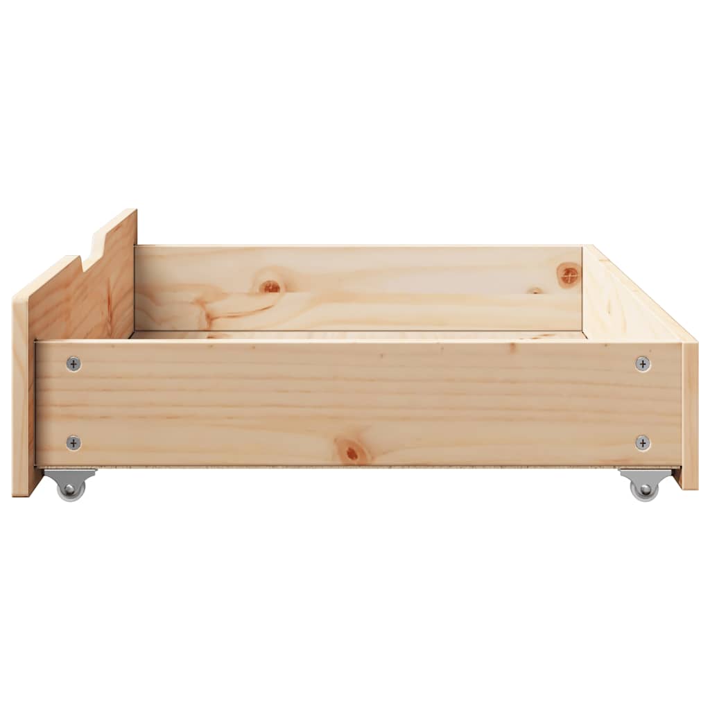 Bedlades 2 st met wieltjes 80x55x17 cm massief grenenhout is nu te koop bij PeponiXL, paradijselijk wonen!