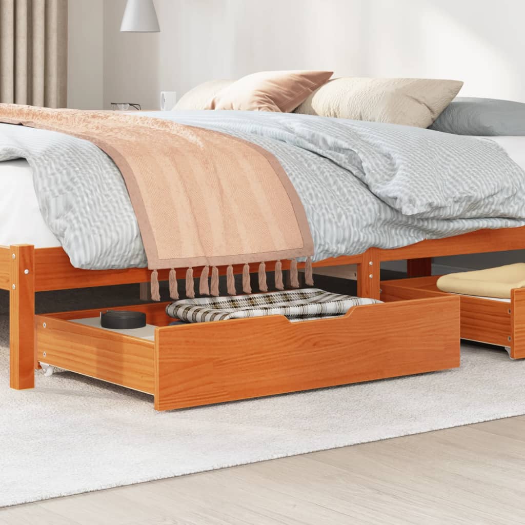 Bedlades 2 st 80x55x17 massief grenenhout wasbruin is nu te koop bij PeponiXL, paradijselijk wonen!
