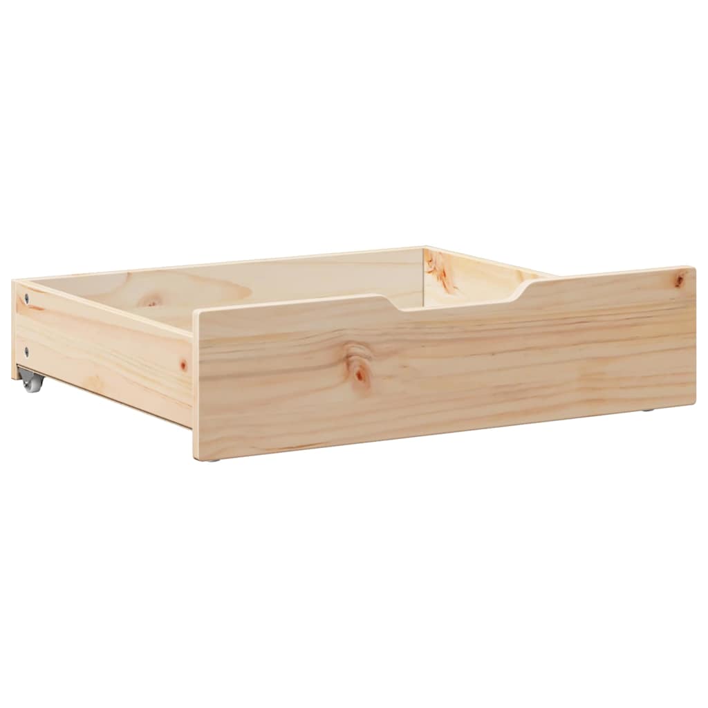 Bedlades 2 st met wieltjes 75x55x17 cm massief grenenhout is nu te koop bij PeponiXL, paradijselijk wonen!