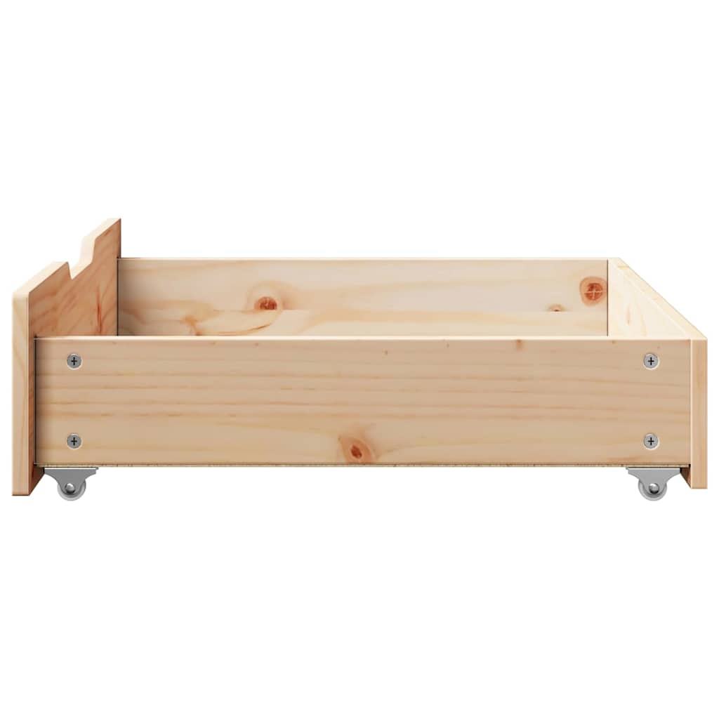 Bedlades 2 st met wieltjes 75x55x17 cm massief grenenhout is nu te koop bij PeponiXL, paradijselijk wonen!