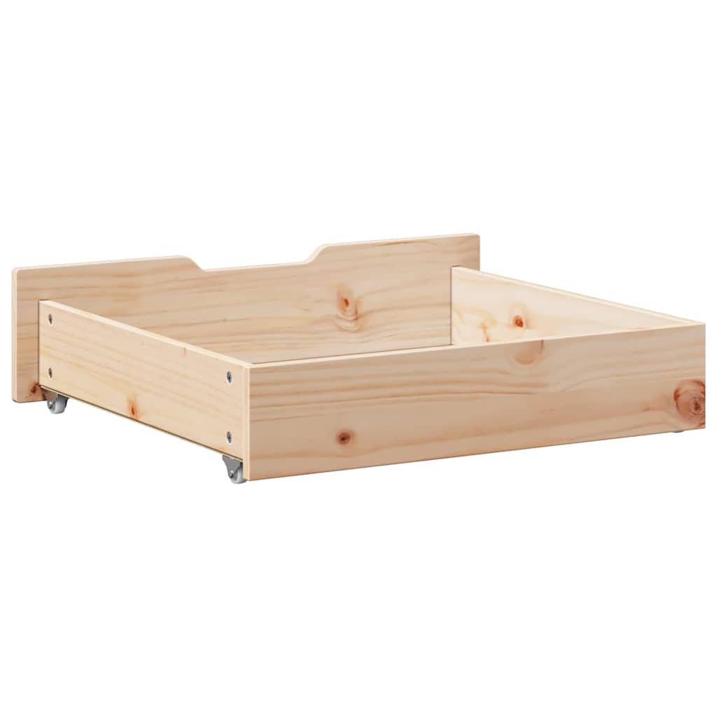 Bedlades 2 st met wieltjes 75x55x17 cm massief grenenhout is nu te koop bij PeponiXL, paradijselijk wonen!