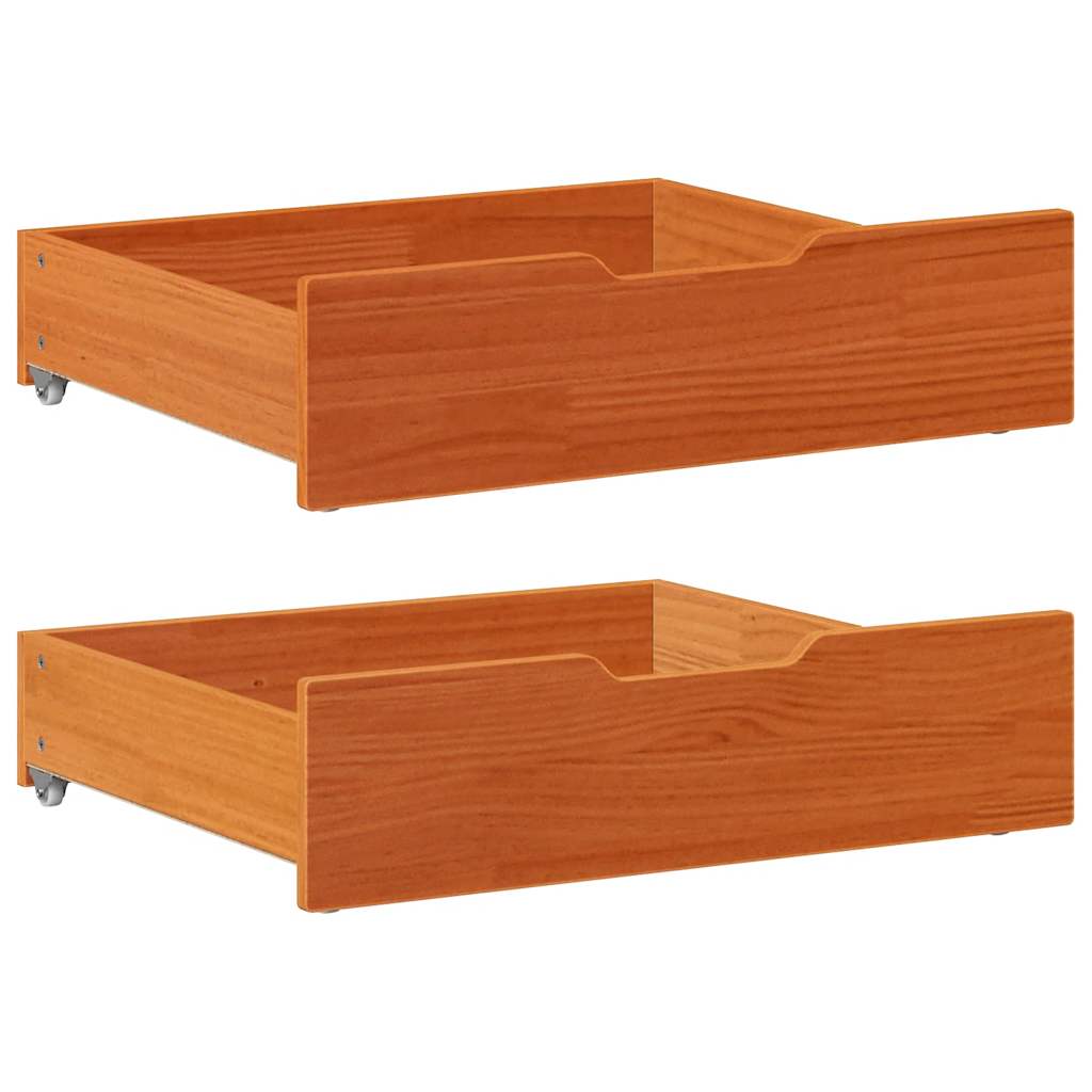 Bedlades 2 st 75x55x17 massief grenenhout wasbruin is nu te koop bij PeponiXL, paradijselijk wonen!