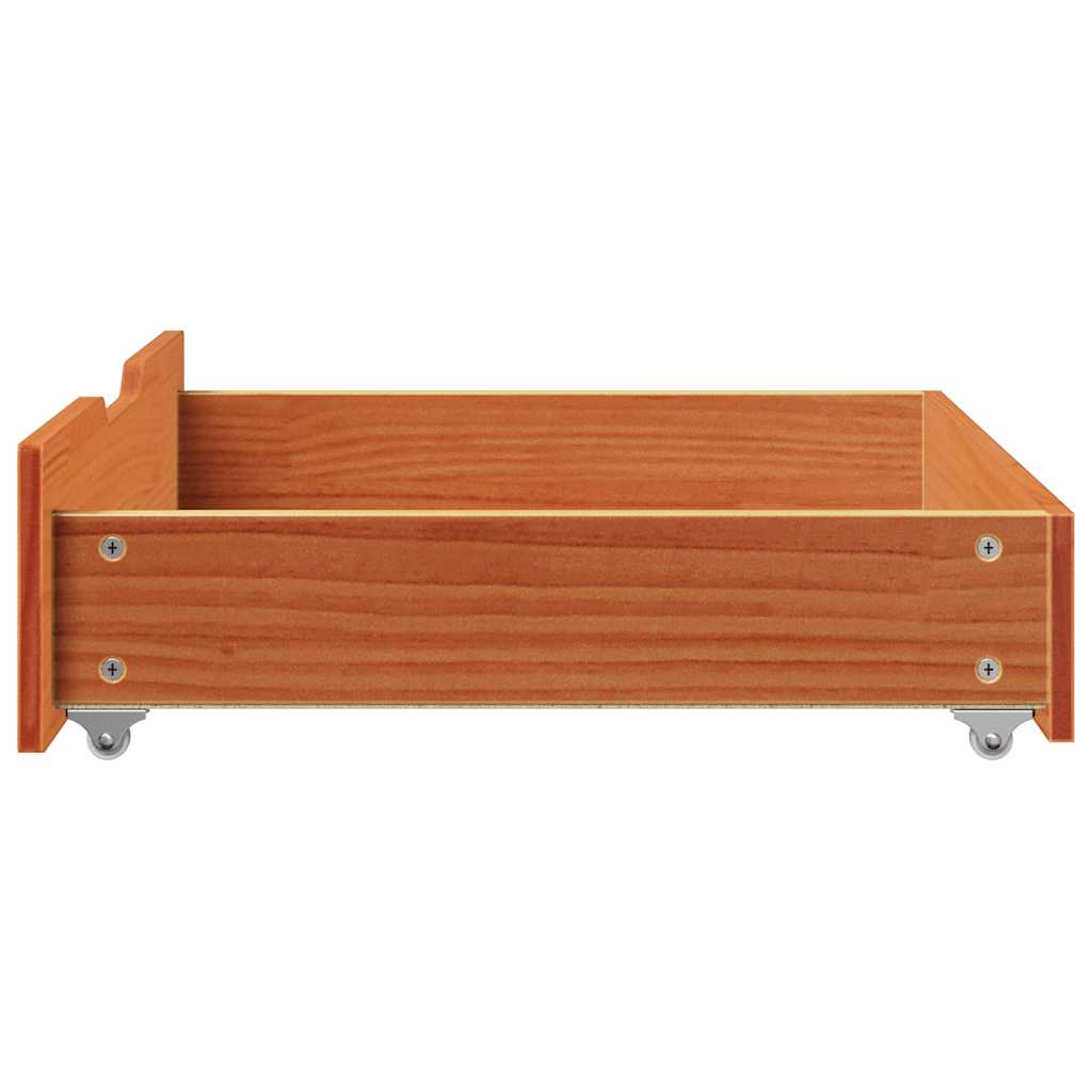 Bedlades 2 st 75x55x17 massief grenenhout wasbruin is nu te koop bij PeponiXL, paradijselijk wonen!