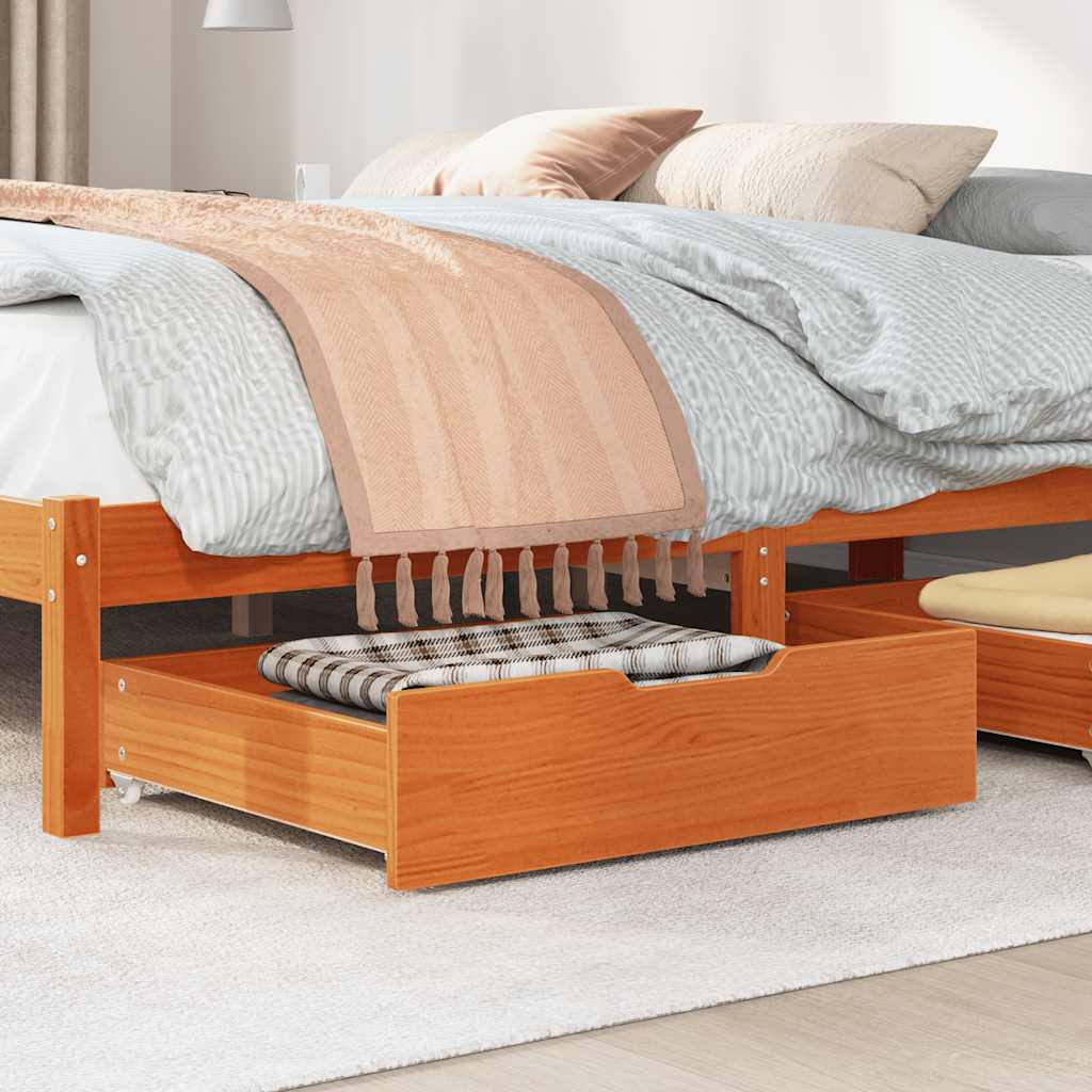 Bedlades 2 st 65x55x17 massief grenenhout wasbruin is nu te koop bij PeponiXL, paradijselijk wonen!