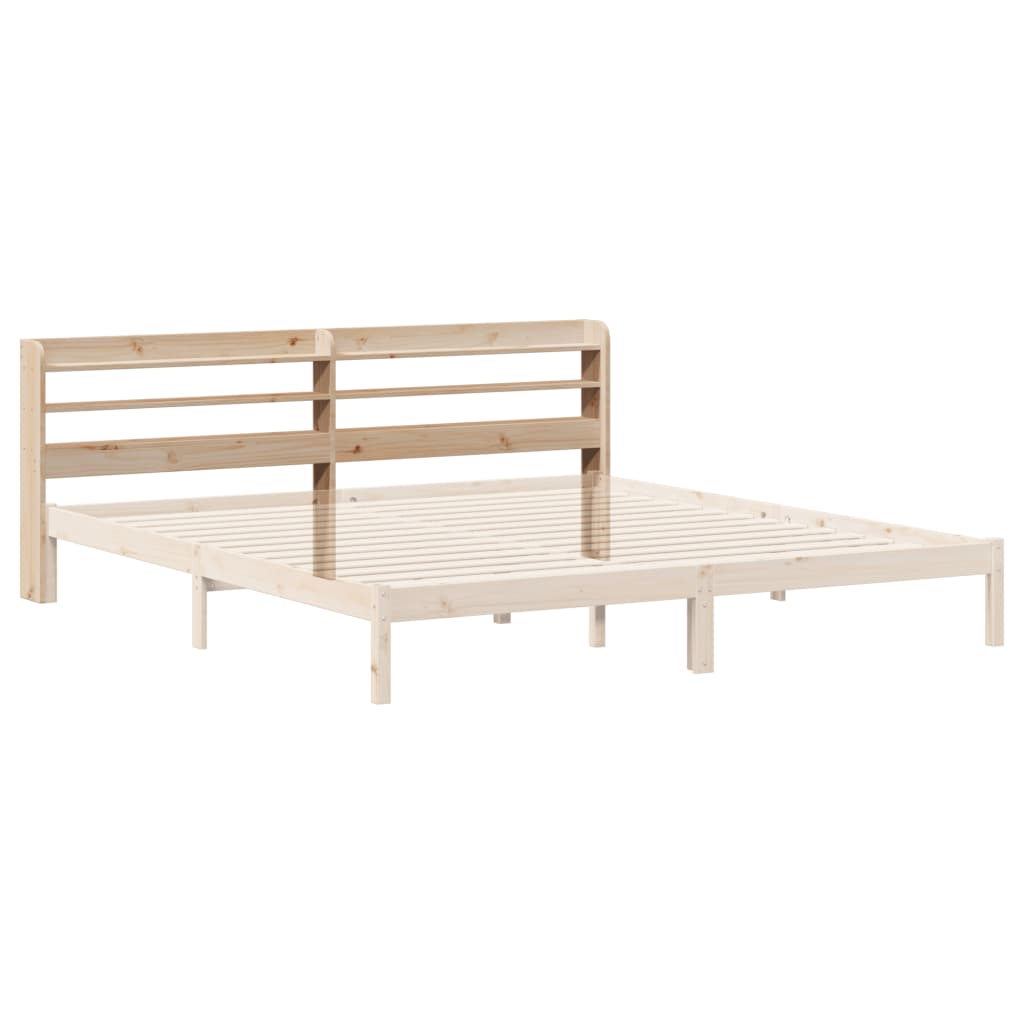 Hoofdbord met schappen 200 cm massief grenenhout is nu te koop bij PeponiXL, paradijselijk wonen!