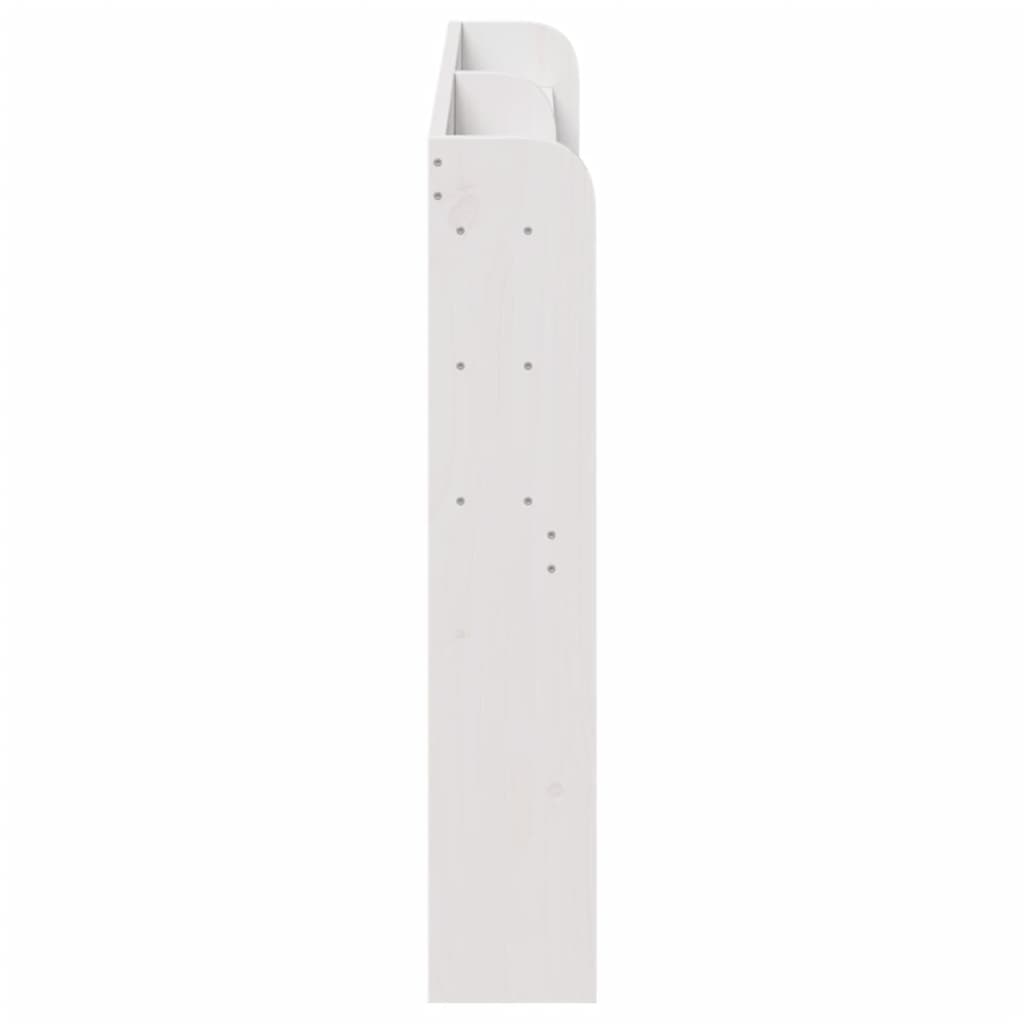 Hoofdbord met schappen 140 cm massief grenenhout wit is nu te koop bij PeponiXL, paradijselijk wonen!