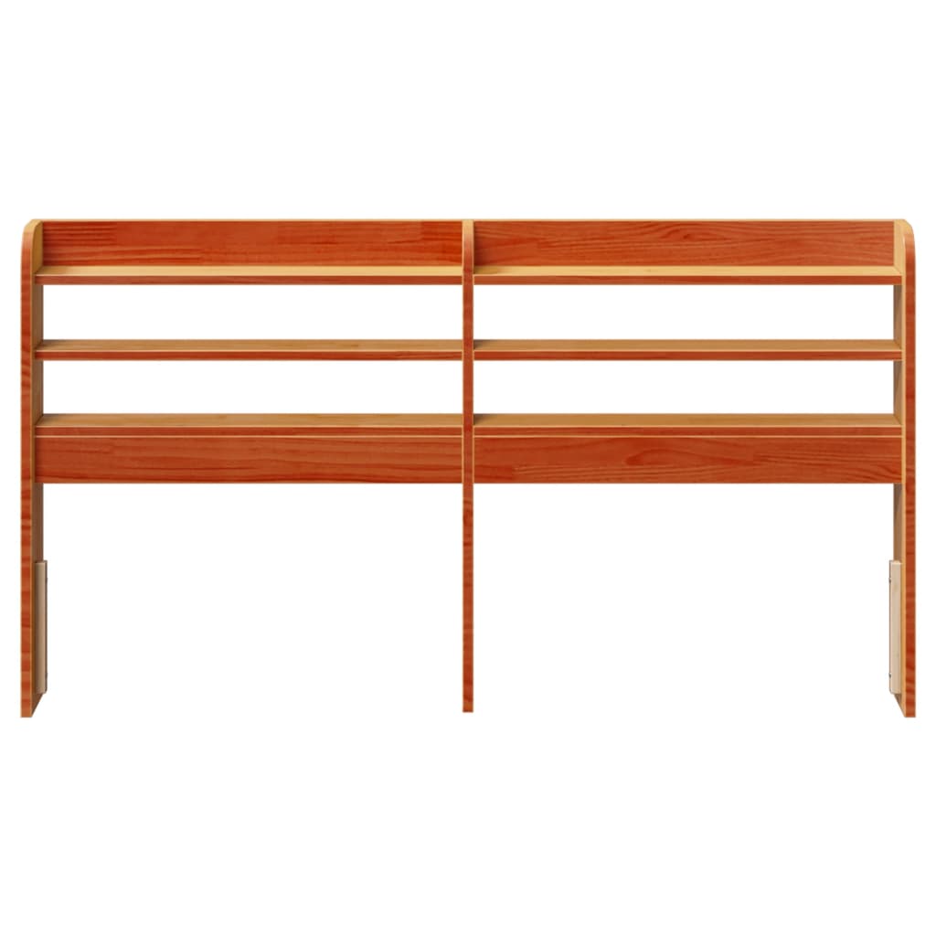 Hoofdbord met schappen 140 cm massief grenenhout wasbruin is nu te koop bij PeponiXL, paradijselijk wonen!