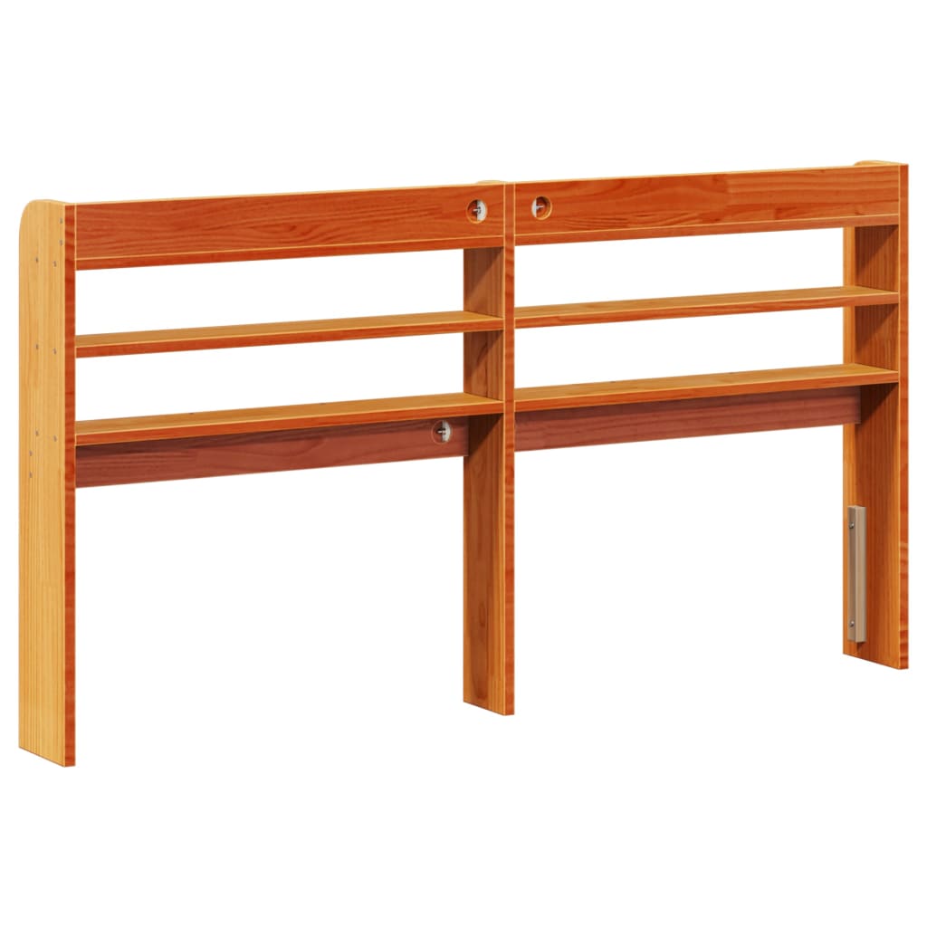 Hoofdbord met schappen 140 cm massief grenenhout wasbruin is nu te koop bij PeponiXL, paradijselijk wonen!