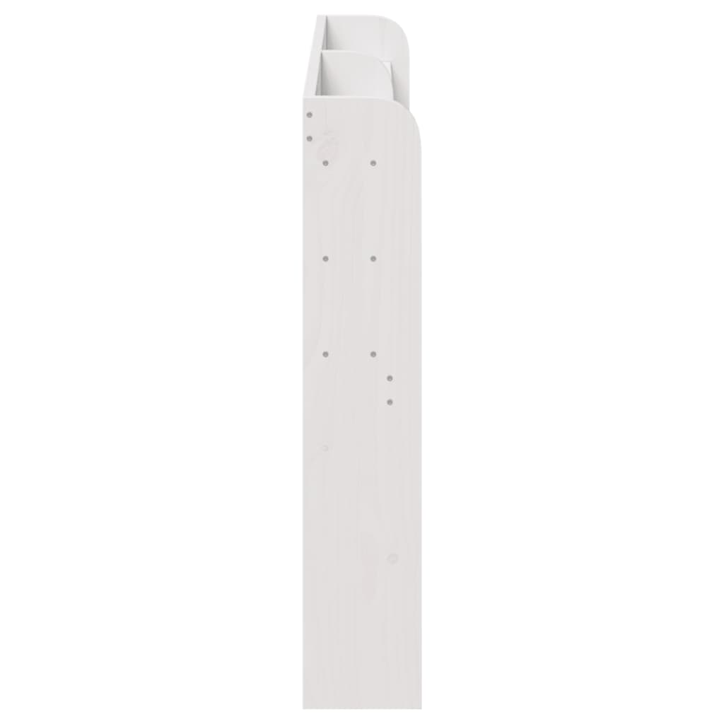 Hoofdbord met schappen 135 cm massief grenenhout wit is nu te koop bij PeponiXL, paradijselijk wonen!