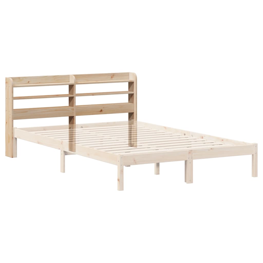 Hoofdbord met schappen 120 cm massief grenenhout is nu te koop bij PeponiXL, paradijselijk wonen!