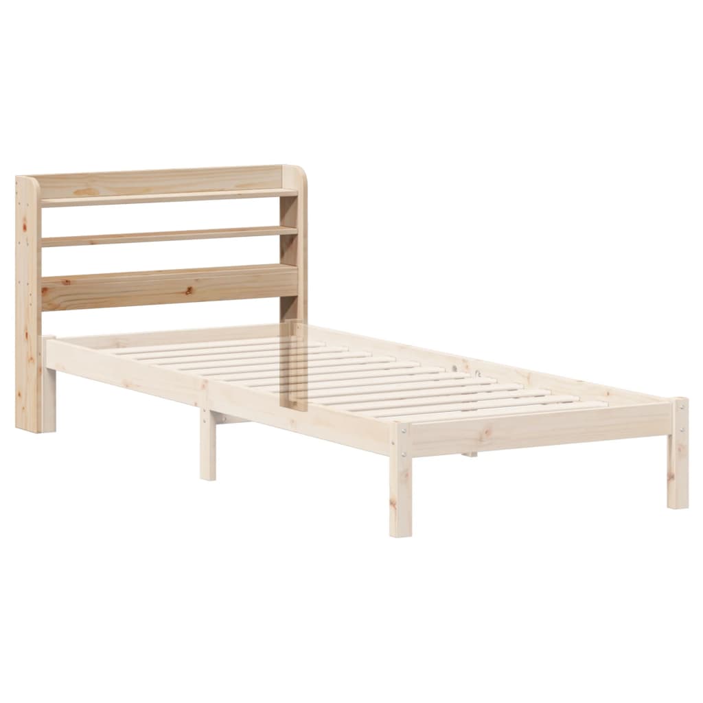 Hoofdbord met schappen 75 cm massief grenenhout is nu te koop bij PeponiXL, paradijselijk wonen!