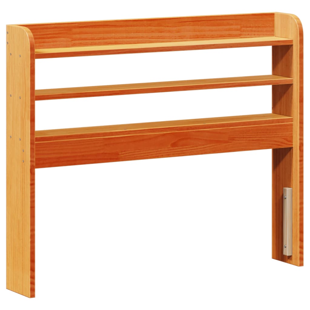 Hoofdbord met schappen 75 cm massief grenenhout wasbruin is nu te koop bij PeponiXL, paradijselijk wonen!